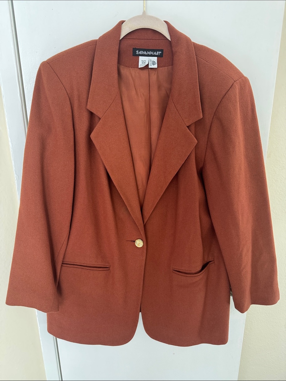 Savannah Burnt Orange Single-Button Blazer